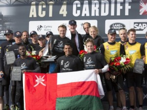 Leigh McMillan and Team The Wave, Muscat celebrate their win in Cardiff